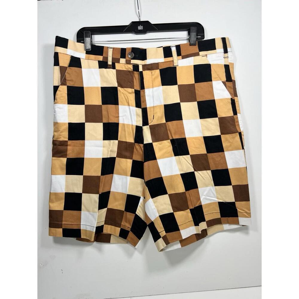 Loudmouth Men’s Golf Shorts Size 38 Brown. Black White Check Casual Athletic